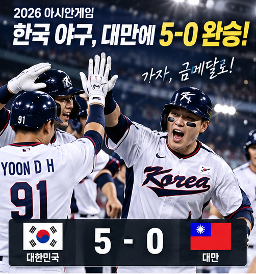 2026 아시안게임 9월 21일 결과 총정리｜한국 야구 대만전 5-0 승리·김영범 금메달·대한민국 ....