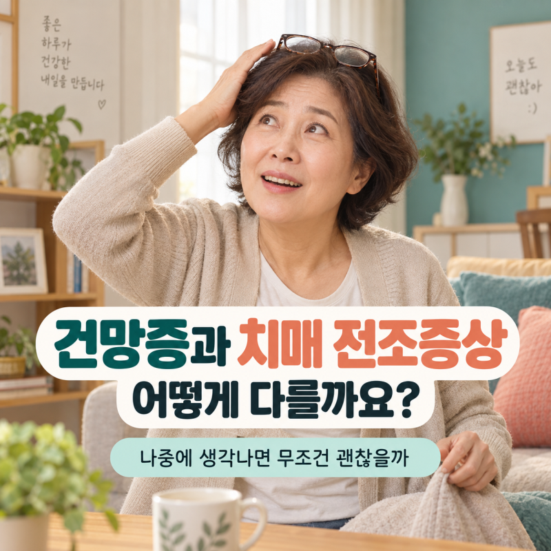 건망증과 치매 전조증상 차이, 나중에 생각나면 괜찮을까요?