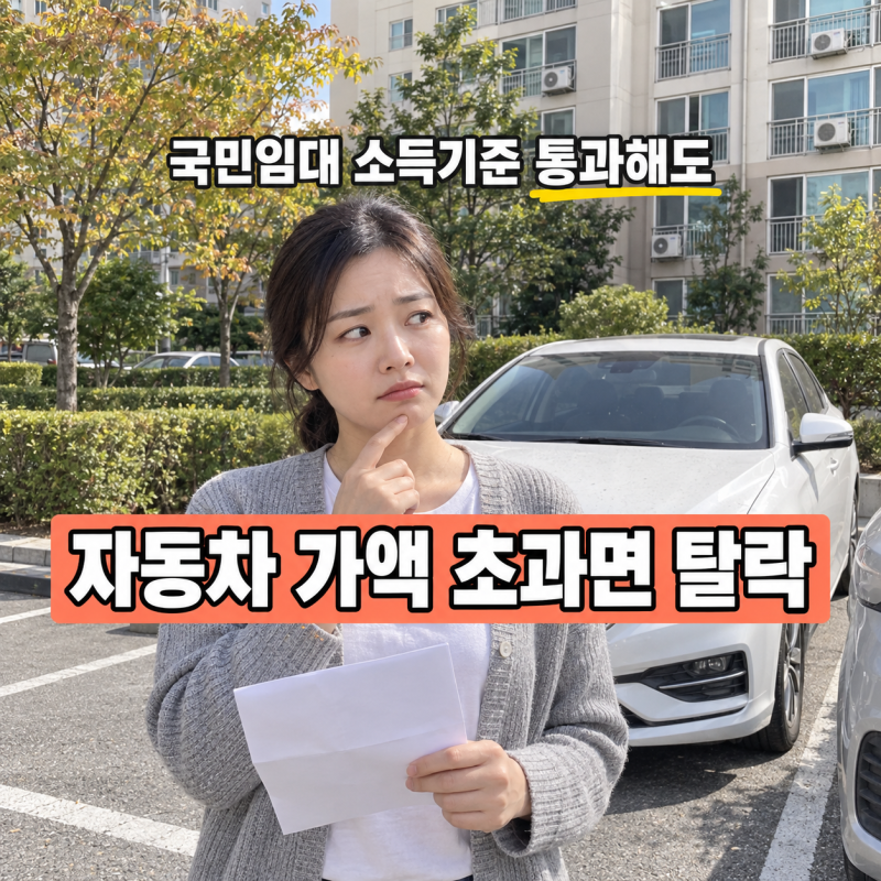 국민임대 소득기준 통과해도 떨어집니다, 2026 국민임대 조건 자동차 가액 초과인 집