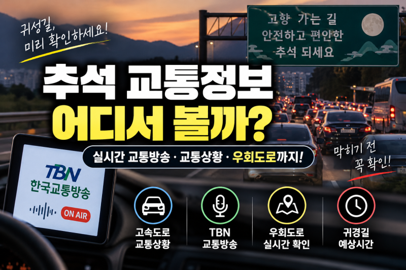추석 교통정보 어디서 볼까? 귀성길 막히기 전 꼭 알아둘 실시간 교통방송 (+고속도로, TBN, 교....