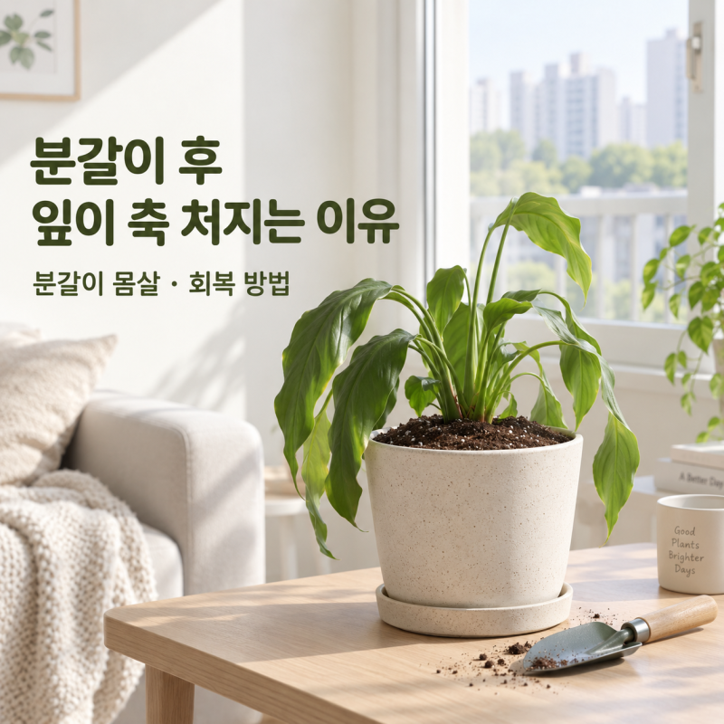 식물 분갈이 후 잎이 축 처지는 이유, 분갈이 몸살과 회복 방법 알아보기