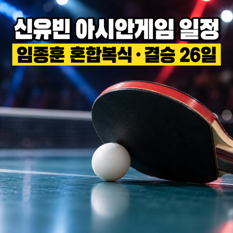 신유빈 아시안게임 일정, 임종훈 혼합복식·여자단식·복식 언제?