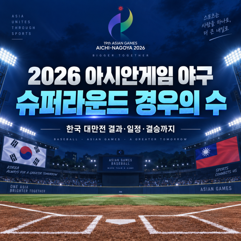 2026 아시안게임 야구 슈퍼라운드 경우의 수｜한국 대만전 결과·일정·결승까지