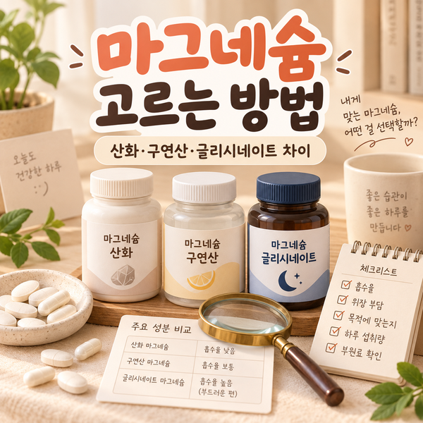 마그네슘 고르는 방법 산화·구연산·글리시네이트 뭐가 다를까?