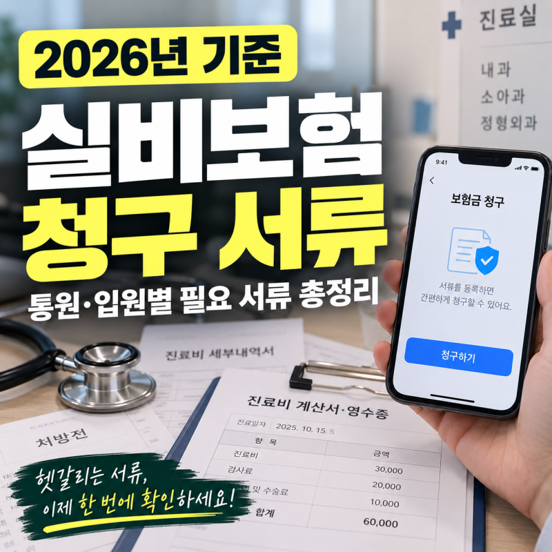 2026년 기준 실비보험 청구 서류 및 통원·입원별 필요 서류 총정리