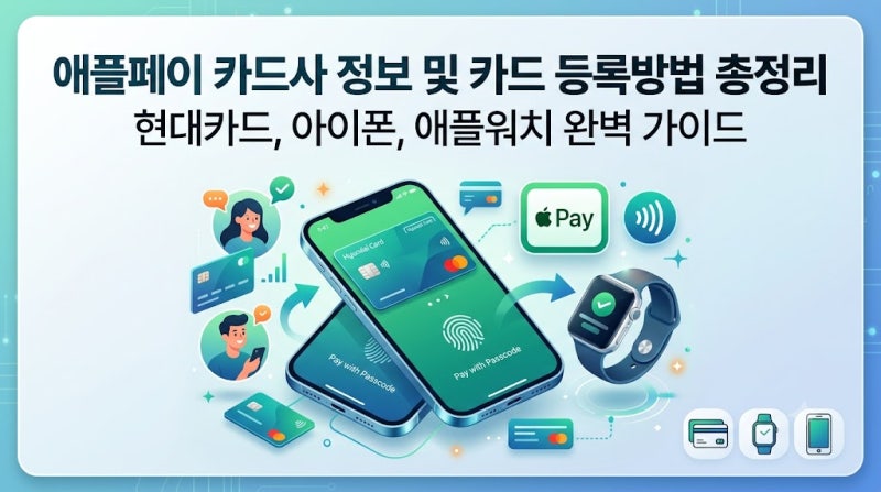 애플페이 카드사 정보 및 카드 등록방법 총정리 (현대카드, 아이폰, 애플워치 완벽 가이드)