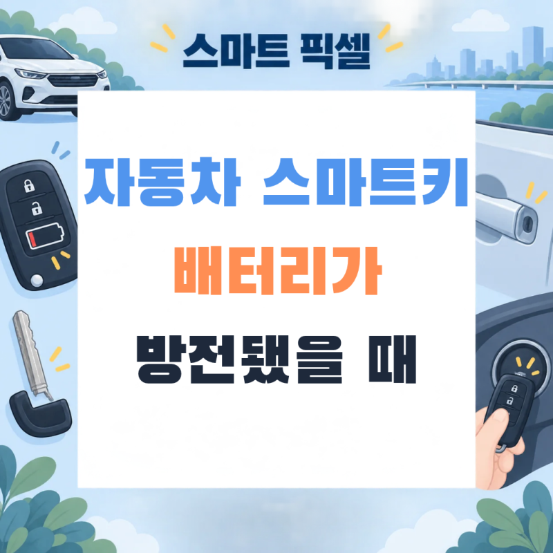 "자동차 스마트키 배터리가 방전됐을 때" 문 열고 시동 거는 방법