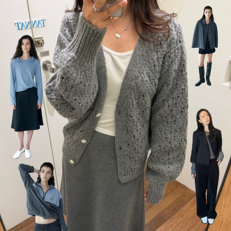 타낫 한남쇼룸 26fw 가을 신상 the room 방문 후기, 가디건 니트 외