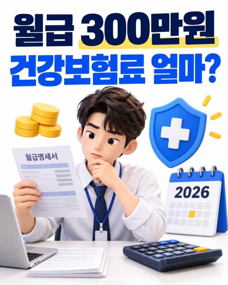 월급 300만원이면 건강보험료 얼마 낼까? 2026 직장인 건강보험료 계산방법