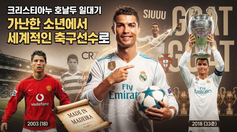 크리스티아누 호날두, 가난한 소년에서 세계적인 축구선수로