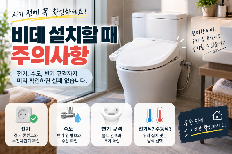 비데 설치할 때 주의사항