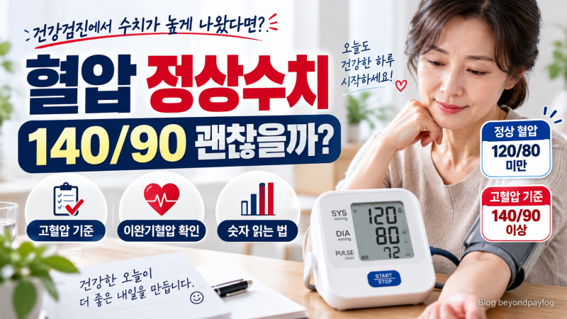 혈압 정상수치 얼마가 정상일까? | 고혈압 기준·140/90·이완기혈압 총정리