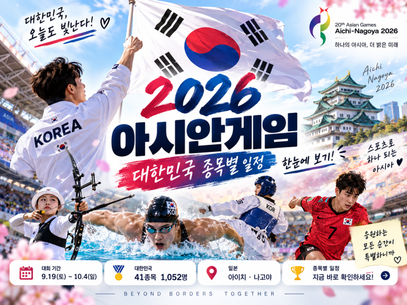 2026 아시안게임 대한민국 일정, 언제부터 언제까지일까?