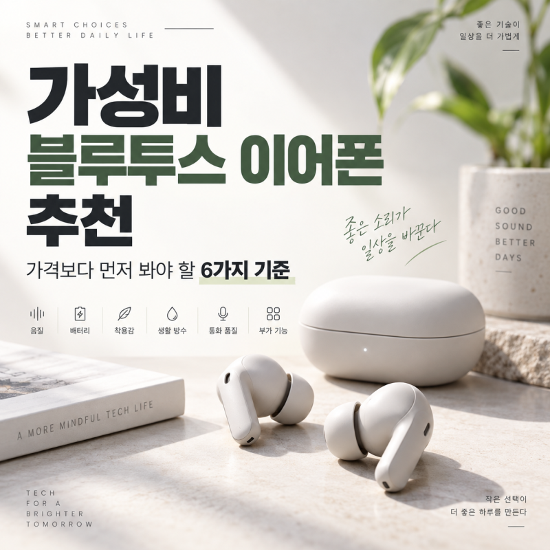 가성비 블루투스 이어폰 추천, 가격보다 먼저 봐야 할 6가지 기준