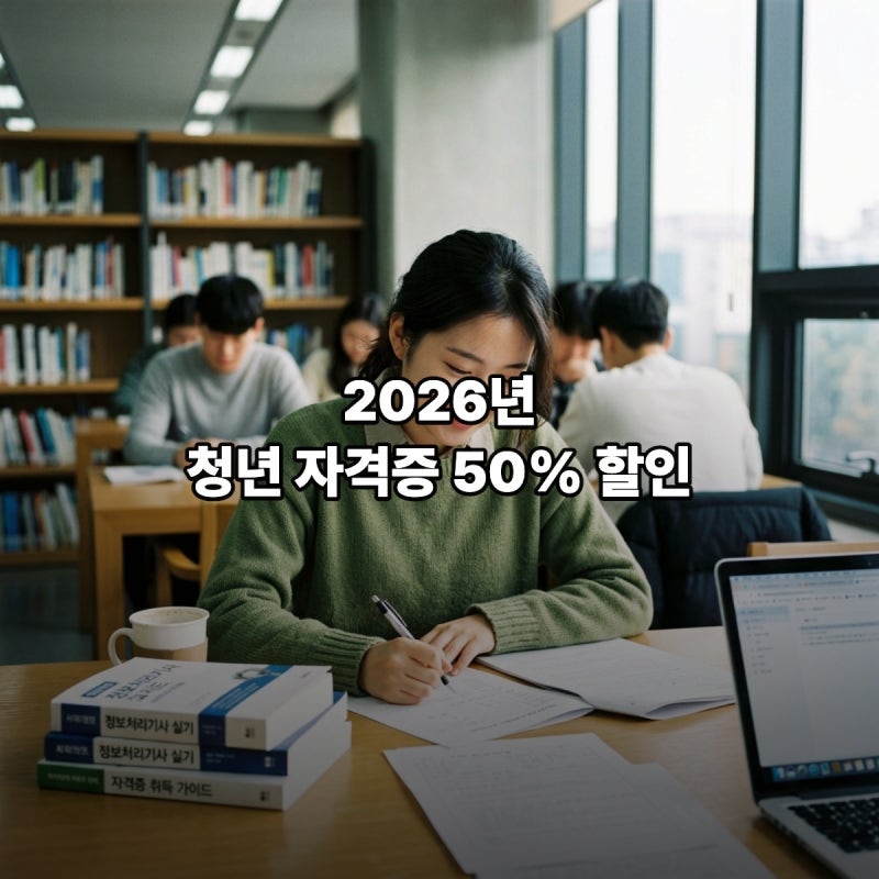 청년 국가자격증 50% 할인 만 34세 기능사 기사 국가전문자격증
