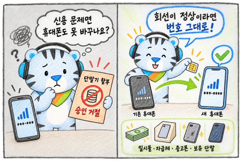 신용불량자 휴대폰 기기변경, 새 번호 없이 기존 번호 쓰는 순서