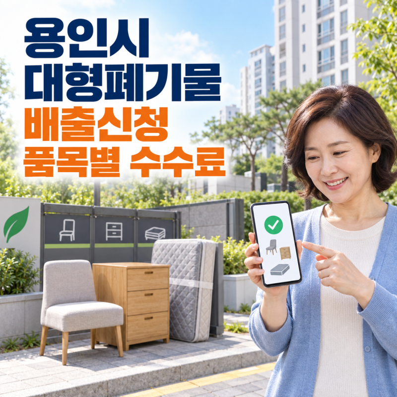용인시 대형폐기물 배출 앱 배출신청과 품목별 수수료