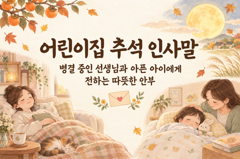 어린이집 추석 인사말, 병결 중인 선생님과 아픈 아이에게 전하는 따뜻한 문구