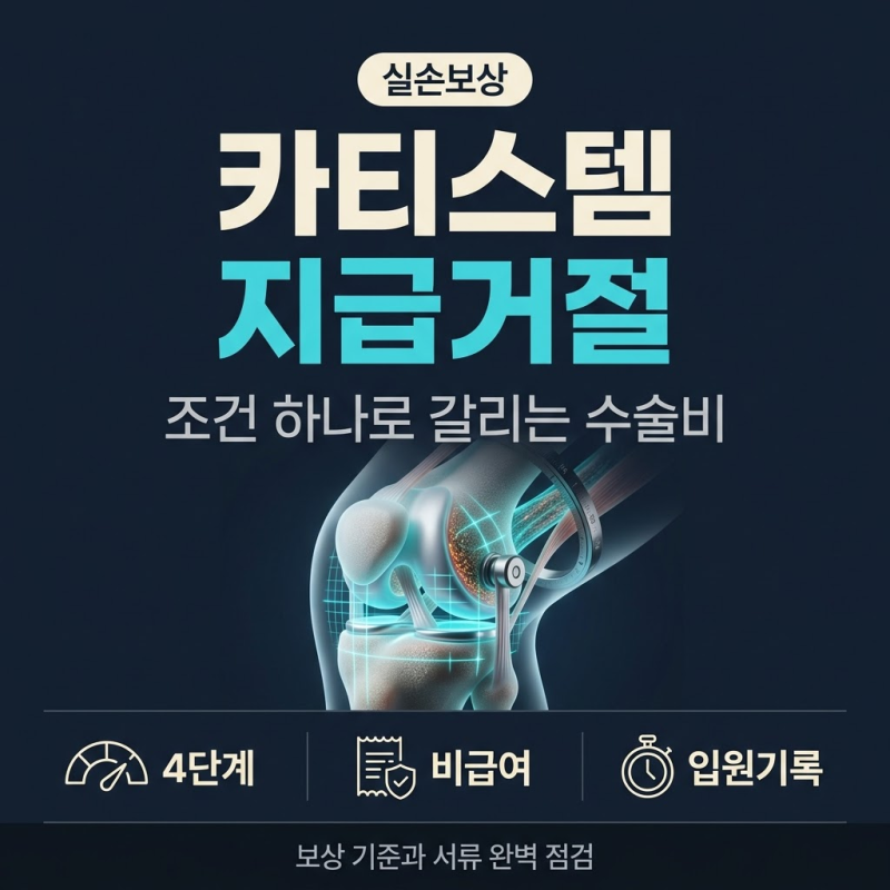 카티스템 수술비 실손 보상 요건 부지급 대응