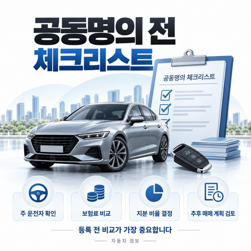 자동차 공동명의 장점과 단점, 등록 전 꼭 확인할 내용