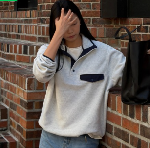 [스파오] 배색 플리스 반오픈 풀오버 SPFWG4TC03, 포근하게 입는 데일리 겨울