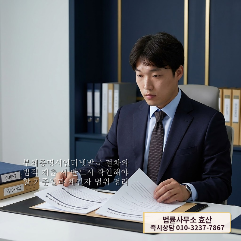 부채증명서인터넷발급 절차와 법적 제출 시 반드시 확인해야 할 기준일과 채권자 범위 정리