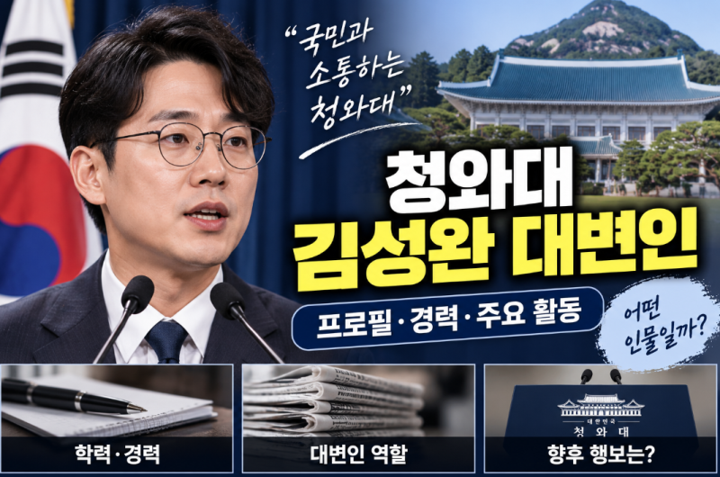 청와대 김성완 대변인 프로필 나이 학력 경력