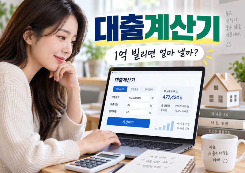 [대출 계산기] 숫자만 넣으면 끝? 1억 빌렸을 때 월 납입액이 달라지는 이유