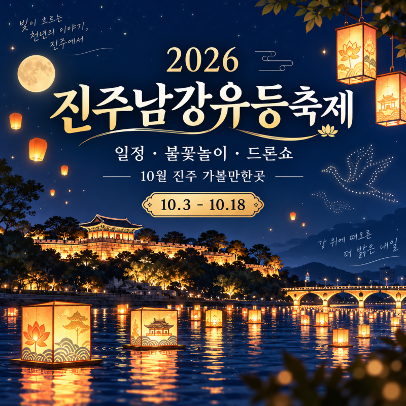2026 진주남강유등축제 일정불꽃놀이 드론쇼 주차, 10월 진주 가볼만한곳