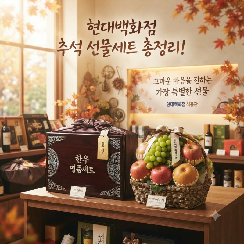 2026 현대백화점 추석 선물세트 본판매 일정, 한우 과일 구성 및 카드 할인 H포인트 혜택 총정....