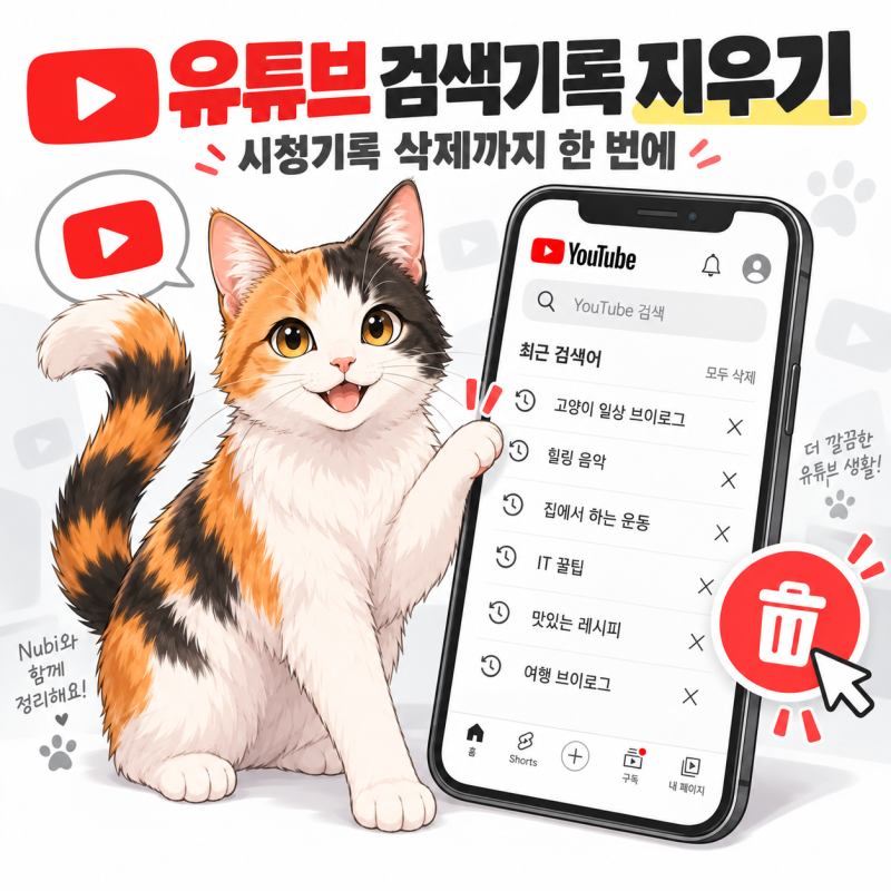 유튜브 검색기록 지우기, 시청기록 삭제 방법까지 한 번에