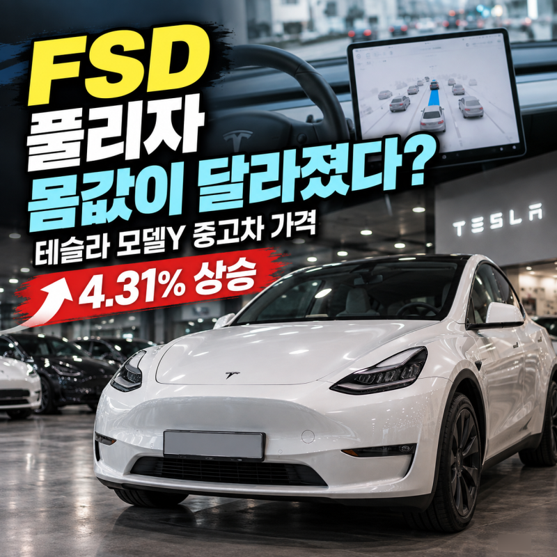 "FSD 풀리자 몸값이 달라졌다?" 테슬라 모델Y 중고차 가격 4.31% 상승, 구형이 다시 뜨는 이유