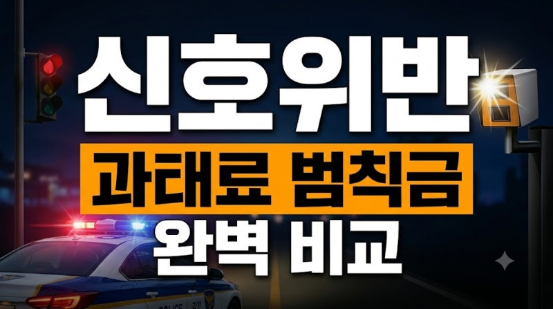 신호위반 과태료 범칙금 차이 비교 및 이파인 조회 납부 가이드