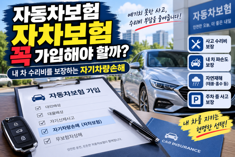 자동차보험 자차 넣어야 할까? 이 기준을 알면 결정이 쉬워집니다