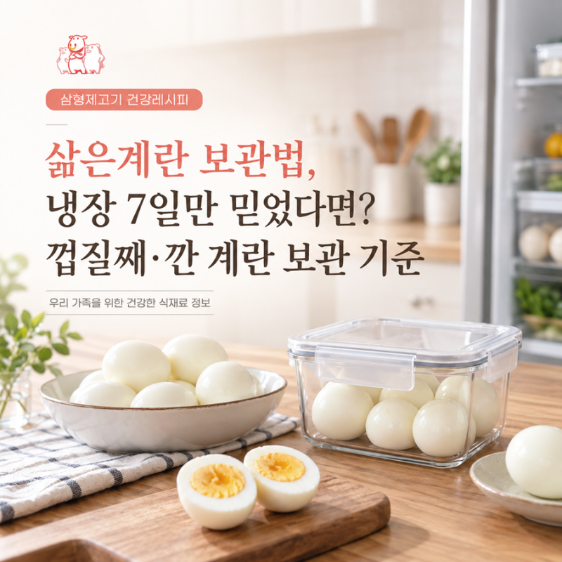 삶은계란 보관법, 냉장 7일만 믿었다면? 껍질째·깐 계란 보관 기준