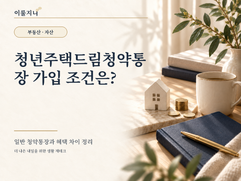 청년주택드림청약통장 가입 조건은? 일반 청약통장과 혜택 차이 정리