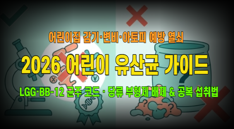 어린이 유산균 2026: 면역·소화·알레르기(비염·아토피) 개선 핵심 균주(LGG·BB-12) 메커니즘 & ....