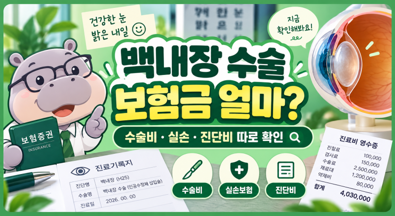 백내장 수술하면 실비 받을 수 있을까? 수술비 보험까지 정