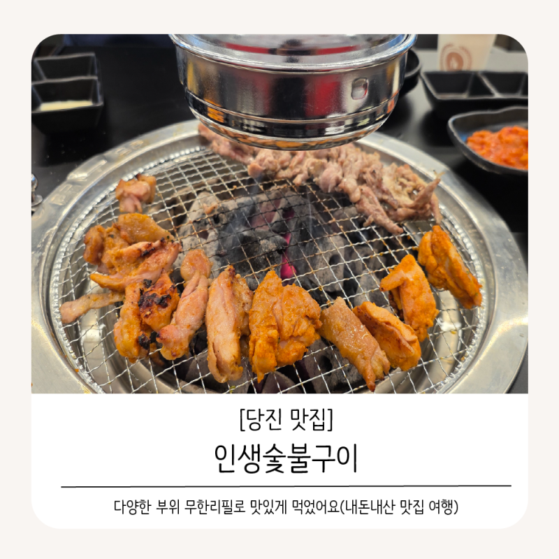 인생숯불구이 당진점 ㅣ닭갈비 무한리필로 다양한 부위 먹고 왔어요