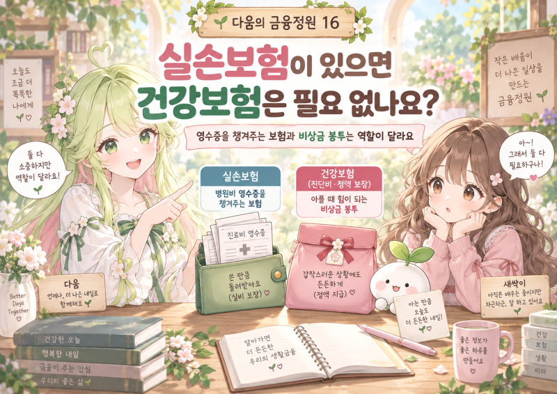 다움의 금융정원 16 ｜ 실손보험이 있으면 건강보험은 필요 없나요? 영수증을 챙겨주는 보험....
