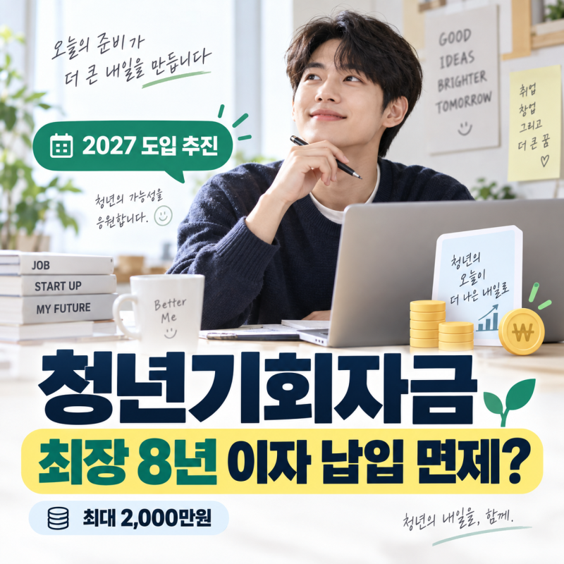 청년기회자금 2027년 도입, 취업 준비 중 8년간 이자 납입 면제?