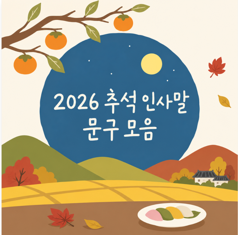 2026 추석 인사말 문구, 부모님 상사 선생님께 뭐라고 보낼까?