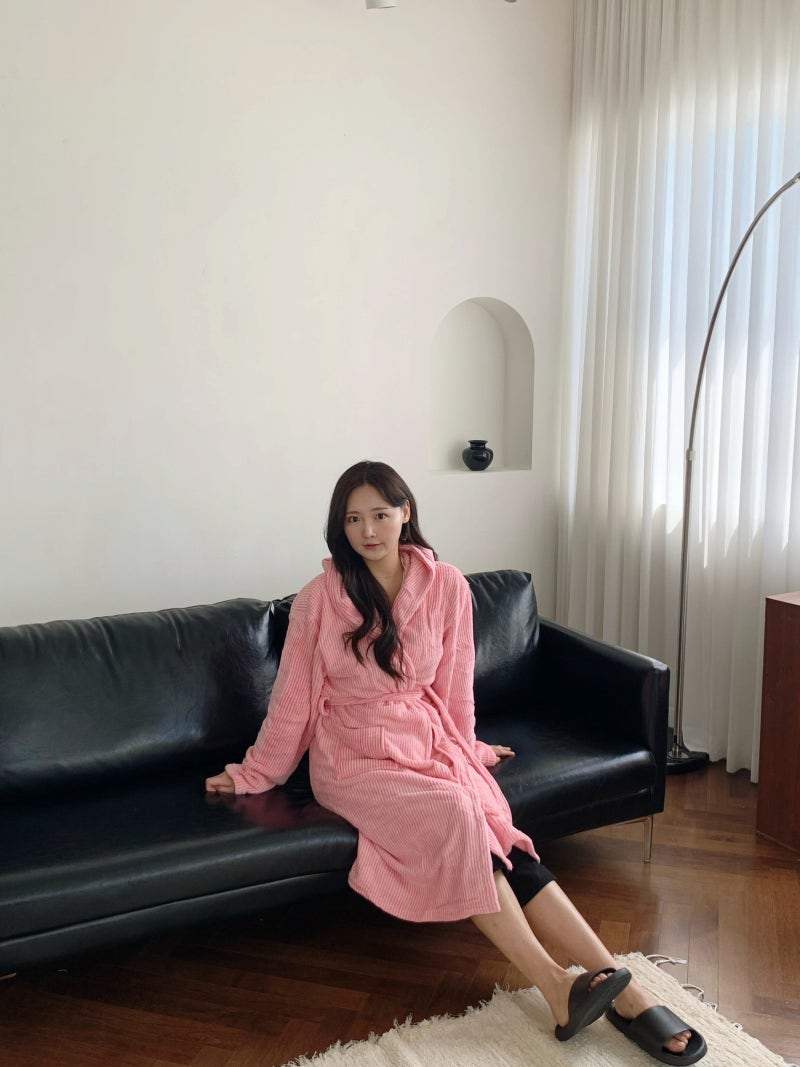 목욕가운 추천 캘리데이 로브 가운, 170cm 핑크 샤워 가운 실착후기