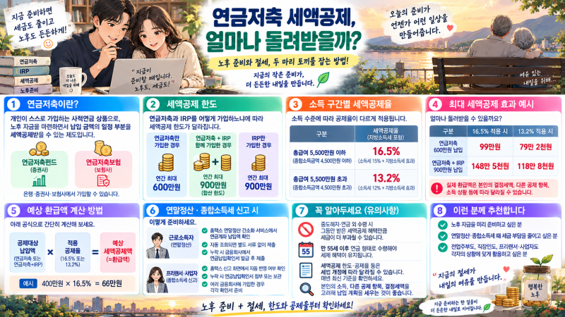 연금저축 세액공제 한도와 예상 환급액 계산법