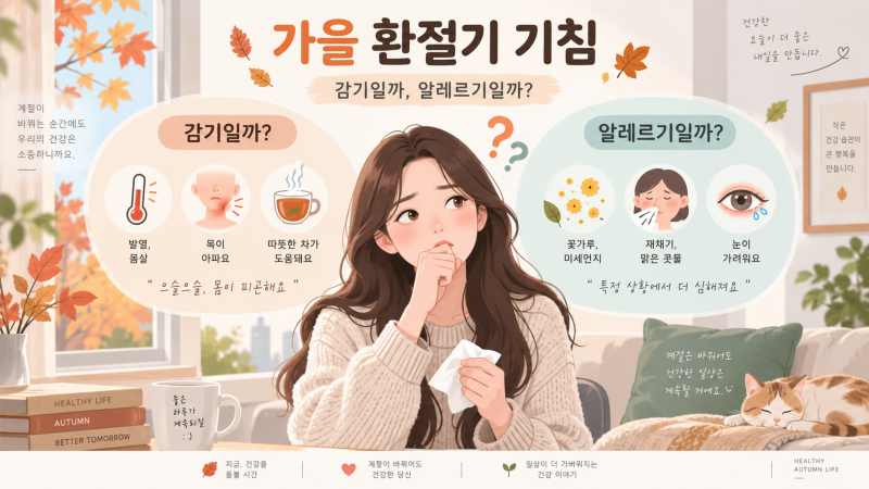 가을 환절기 기침, 감기일까 알레르기일까? 자가문진 앱 활용