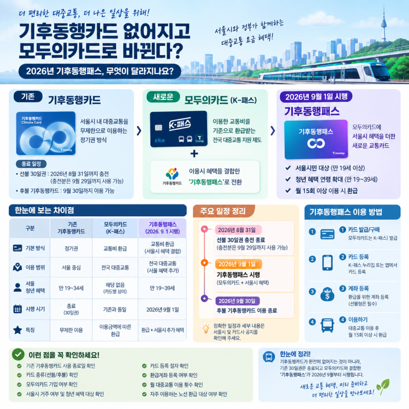 기후동행카드 종료, 모두의카드로 바뀌는 이유와 사용법