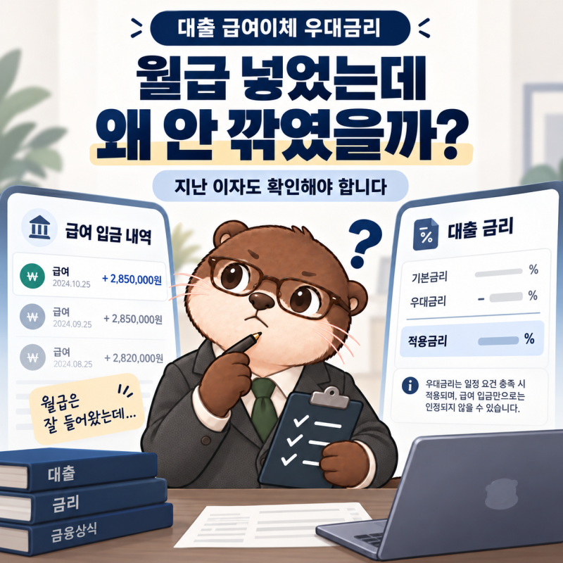 대출 급여이체 우대금리, 월급 넣었는데 왜 안 깎였을까? 지난 이자도 돌려받을 수 있을까