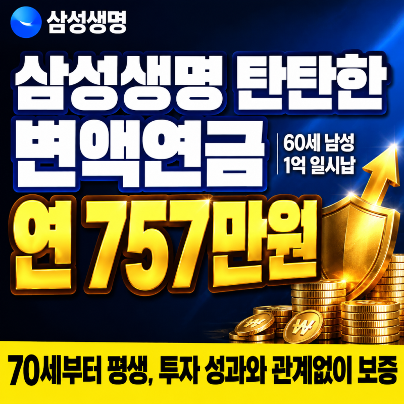 삼성생명 탄탄한 변액연금, 60세 1억 넣으면 70세부터 연 757만원