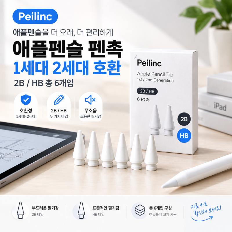 애플펜슬 펜촉 추천, 정품 펜촉이 부러지거나 고장 난 줄 알았다면? Peilinc 2B·HB 6개입