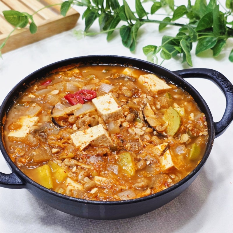 청국장찌개 레시피 고기없는 청국장 끓이는법 두부찌개